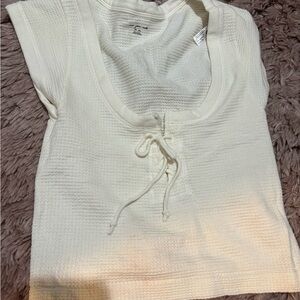 Urban Outfitters Women's White Lace-Up Top